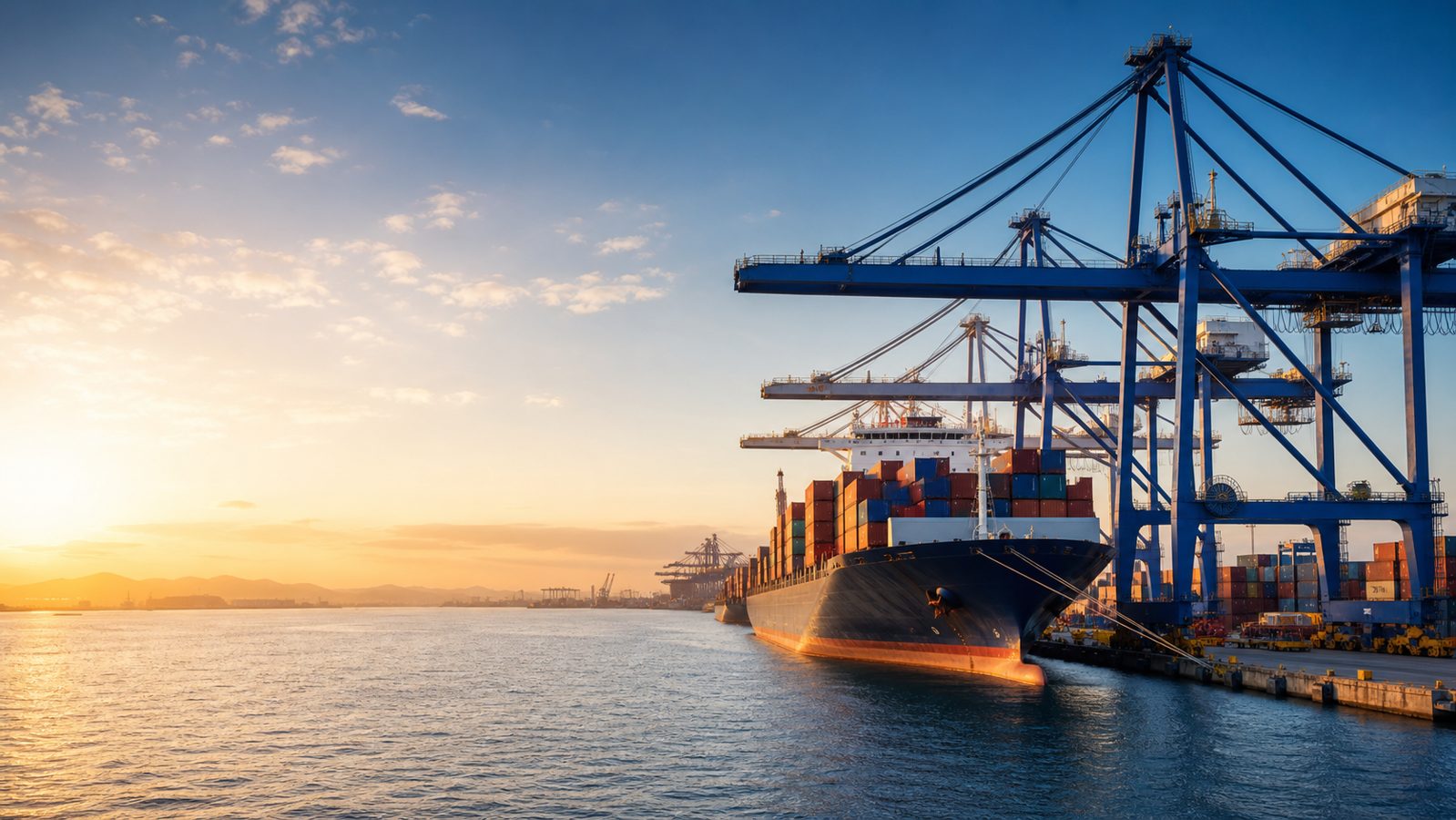 Container cranes and vessel operations at night